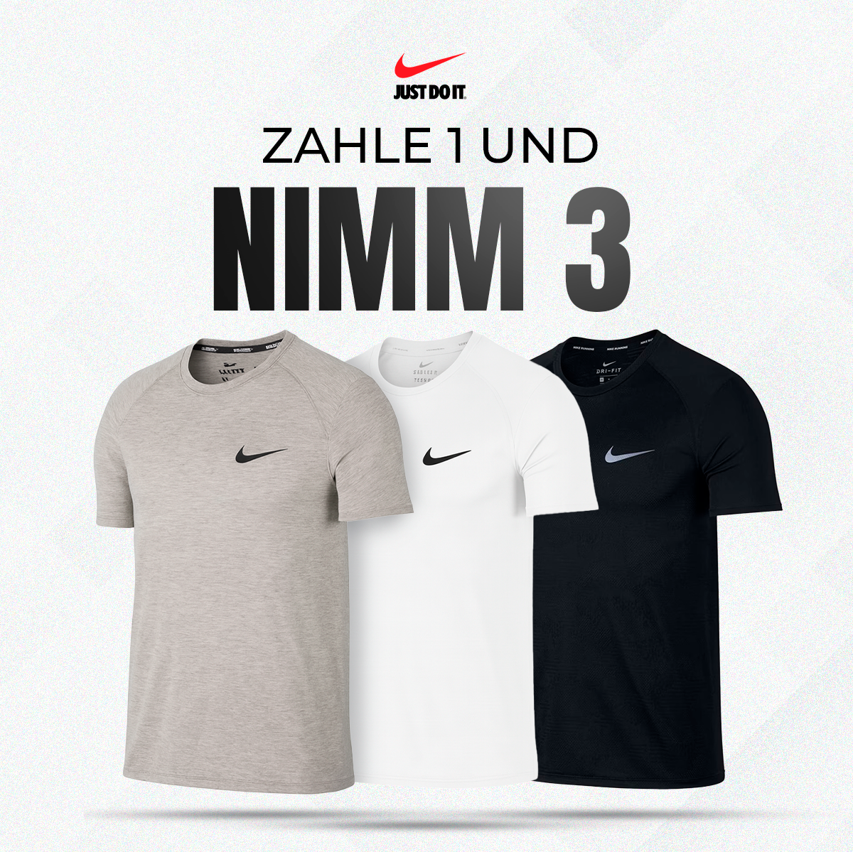 Nike Dri-FIT Power-Deal – Zahle 1, erhalte 3x Performance pur.